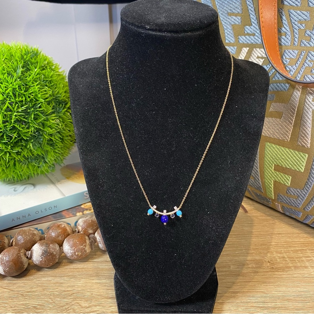 Nadri "Bloom" Small Frontal Pendant Necklace, Multi-color, Gold-tone